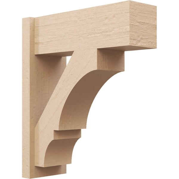 Ekena Millwork 8-in W x 22-in D x 26-in H Balboa Block Rough Cedar Woodgrain TimberThane Outlooker, Primed Tan OUTUR080X22X26BOA44RCPR - main